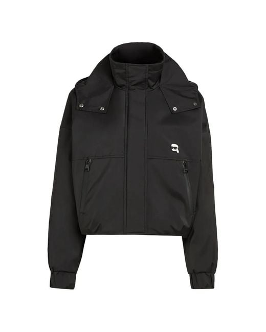 Karl Lagerfeld Black Ikon Hooded Jacket