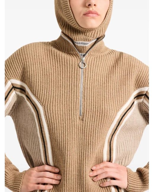 Fusalp Brown Mirala Ribbed Half-Zip Sweater