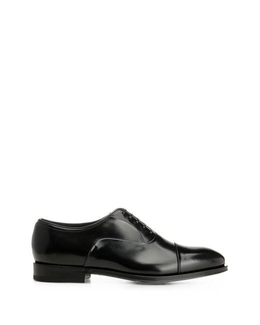 Ferragamo Black Leather Oxford Shoes for men