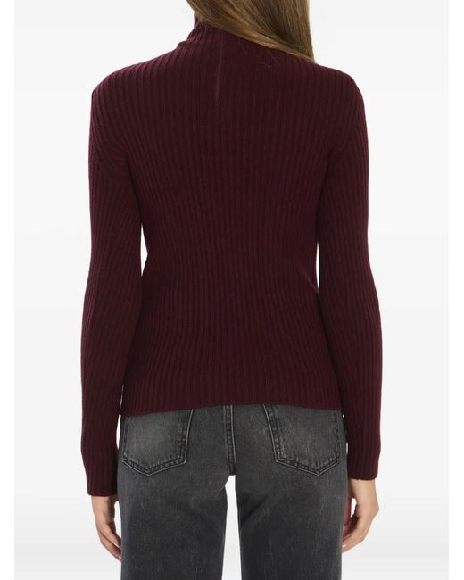 Max Mara Geribbelde Coltrui in het Purple