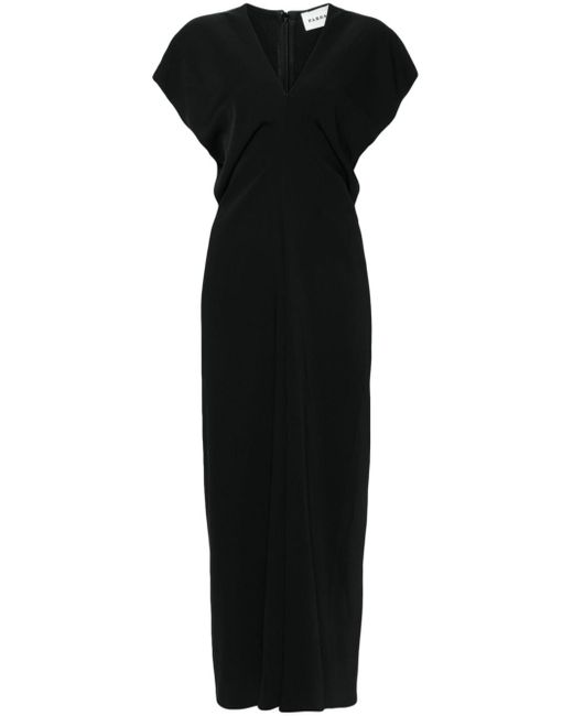 Robe longue à design drapé P.A.R.O.S.H. en coloris Black