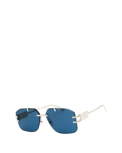 Versace Blue Rectangular-Frame Sunglasses for men