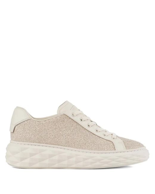 Jimmy Choo Diamond Light Maxi F Sneakers Met Plateauzool in het White