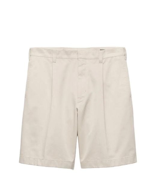 Prada White Cotton Bermudas for men