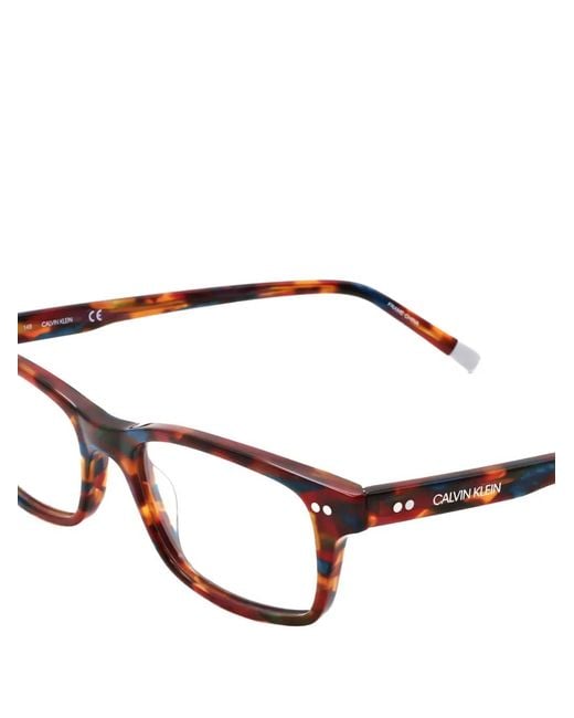 Calvin Klein White Rectangle-Frame Glasses