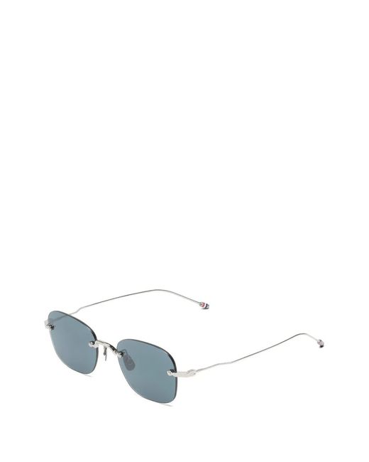 Thom Browne Blue Lunettes De Soleil Rectangulaires