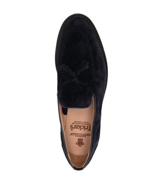 Tricker's Blue Elton Tassel-Detail Loafers for men
