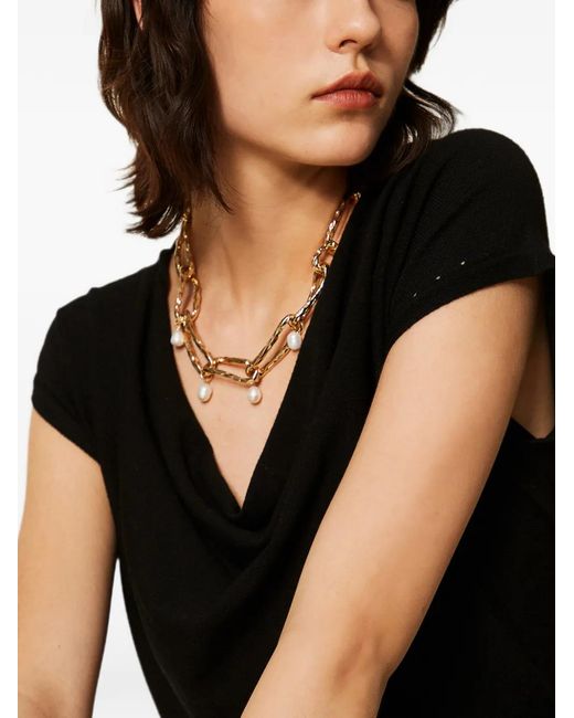 Twinset Black Maxi Jumper With Draping