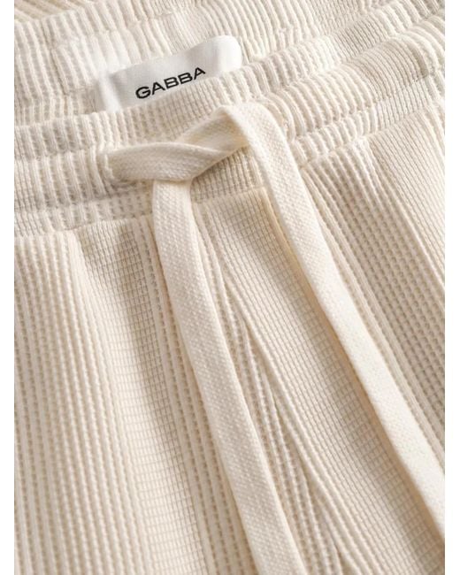 Gabba White Gabtommi Wup Waffle-Knit Drawstring Shorts for men