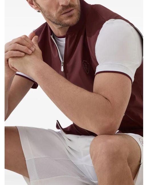 Brunello Cucinelli Red Zip-Front Logo Vest for men