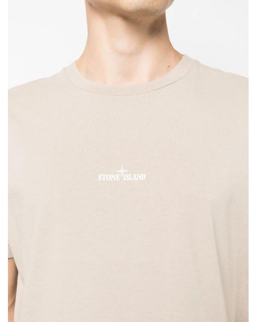Stone Island Natural Logo-Print T-Shirt for men