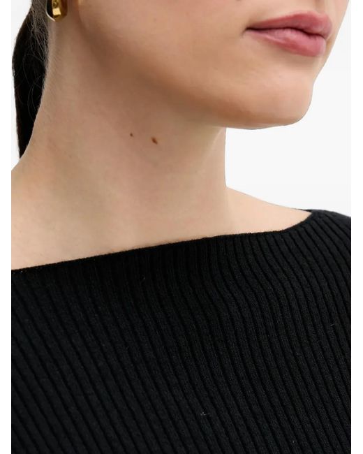 Sisley Black Ribbed Knit Jumper