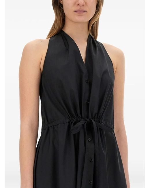 Aspesi Black Halterneck Poplin Dress