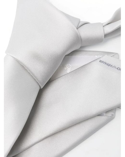 Emporio Armani White Woven Jacquard Tie Accessories for men