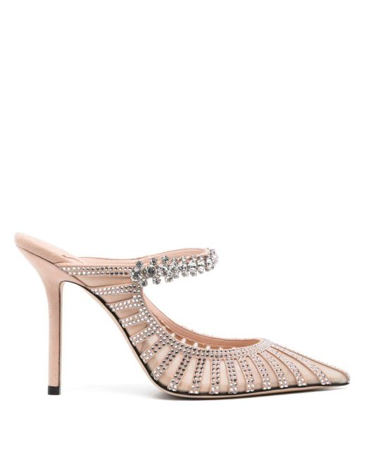 Jimmy Choo Pink Bing Mules 100Mm