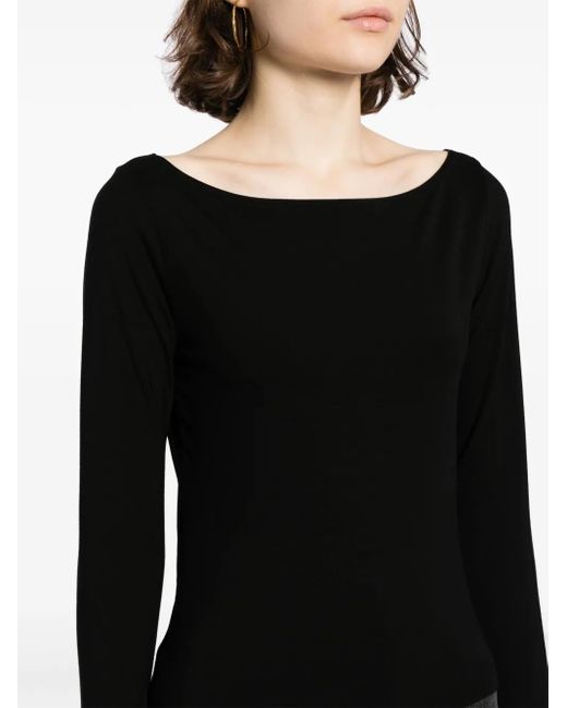 Reformation Black Wiley Boat-Neck Top