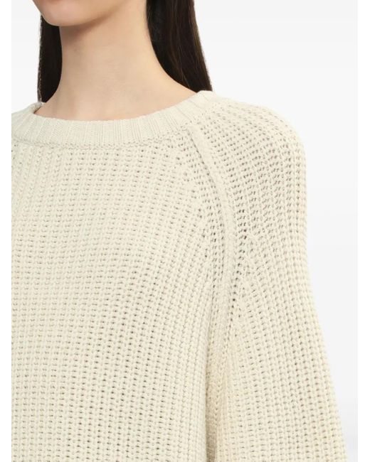 Pull En Maille Nervurée Low Classic en coloris White