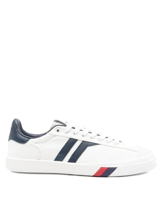 メンズ Pro Keds ストライプ レザーローカットスニーカー White