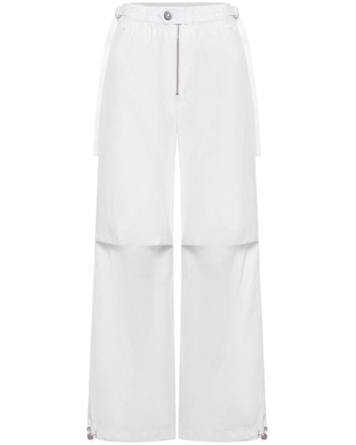 Dion Lee White Flight Panelled Straight-leg Trousers