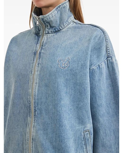 Mini Cream Blue Veste En Jean À Fermeture Zippée