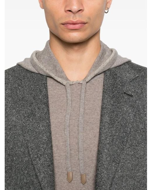 Canali Klassischer Hoodie in Gray für Herren