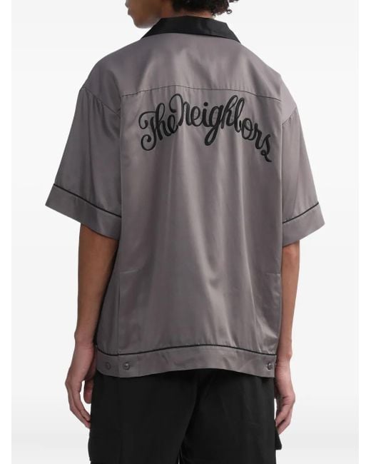 Neighborhood Bowlingshirt Met Korte Mouwen in het Gray voor heren