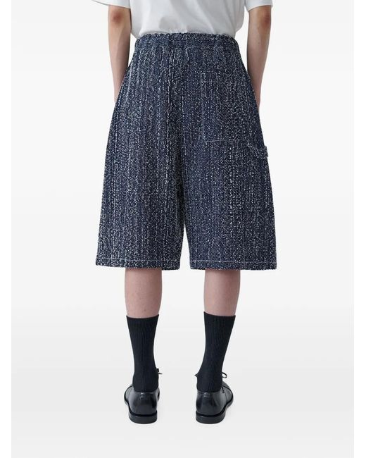 SAGE NATION Blue Box-Pleat Denim Shorts