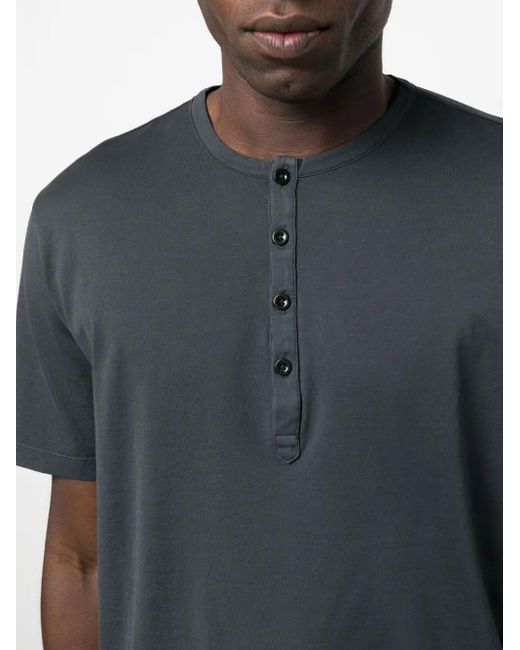 C P Company Blue Cotton Henley T-Shirt for men