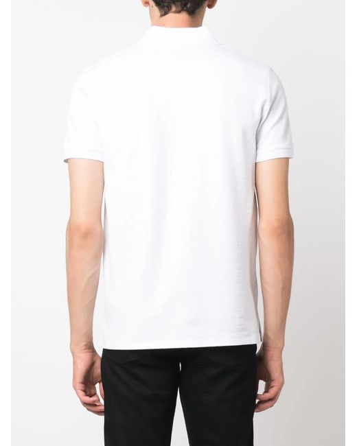 Balmain White Knitted Cotton Polo Shirt for men