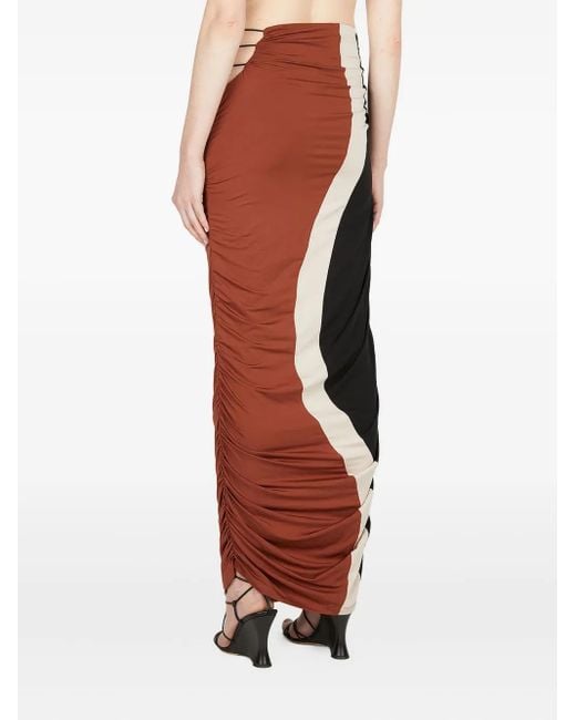 Ahluwalia White Elshadai Gathered Maxi Skirt