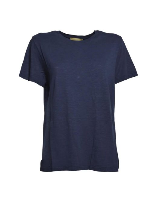 Momoní Blue Calavera Short-Sleeve Slub-Texture T-Shirt