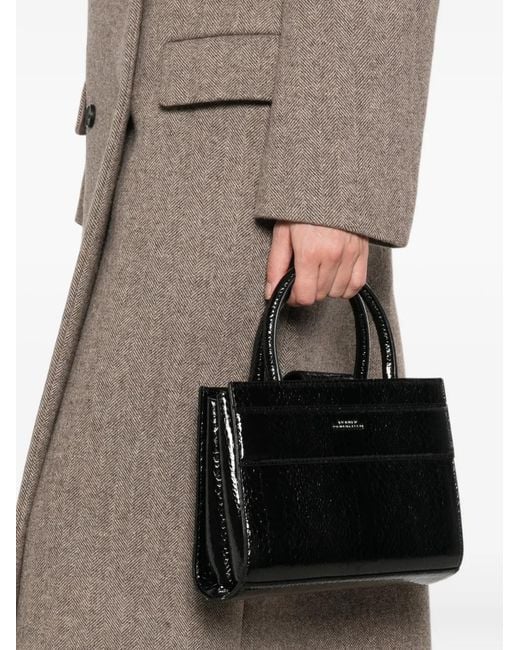 Twentyfourhaitch Black Serene Python-Effect Patent Tote Bag