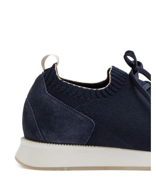 Aurélien Blue Slip-On Knitted Sneakers for men