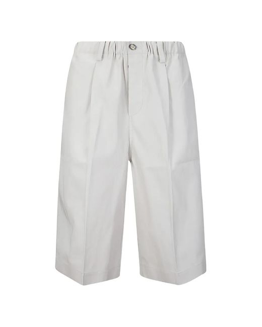 Sofie D'Hoore White Pleated-Detail Shorts