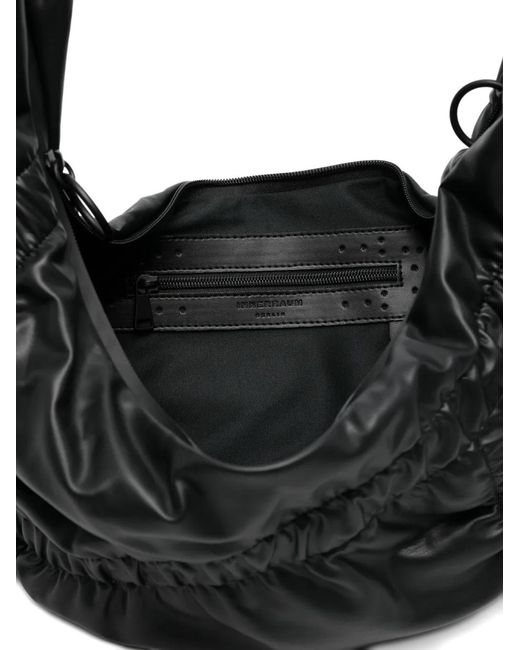Innerraum Black Gathered-Detail Messenger Bag for men