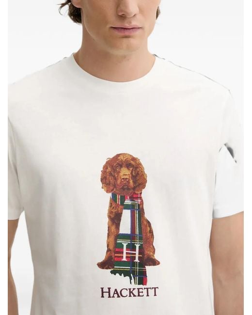Hackett White Graphic-Print T-Shirt for men