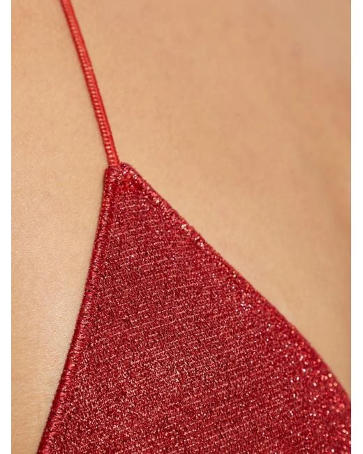 Bikini Triangular Con Hilos De Lúrex Oseree de color Red