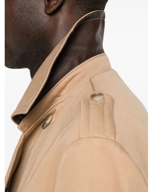 Tagliatore Natural Double-Breasted Belted Trench Coat for men