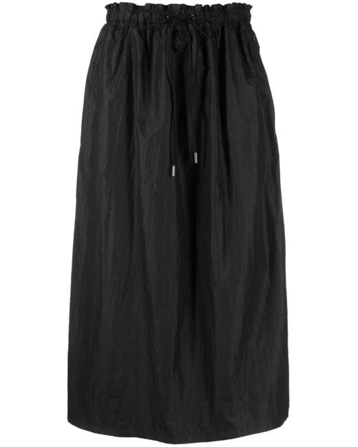 Woolrich High Waist Midi-Rok in het Black