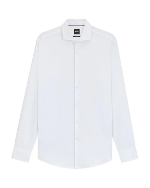 Chemise À Boutonnière Sur Le Devant Ajustée Boss pour homme en coloris White