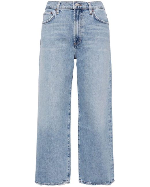 Agolde Blue Halbhohe Harper Cropped-Jeans