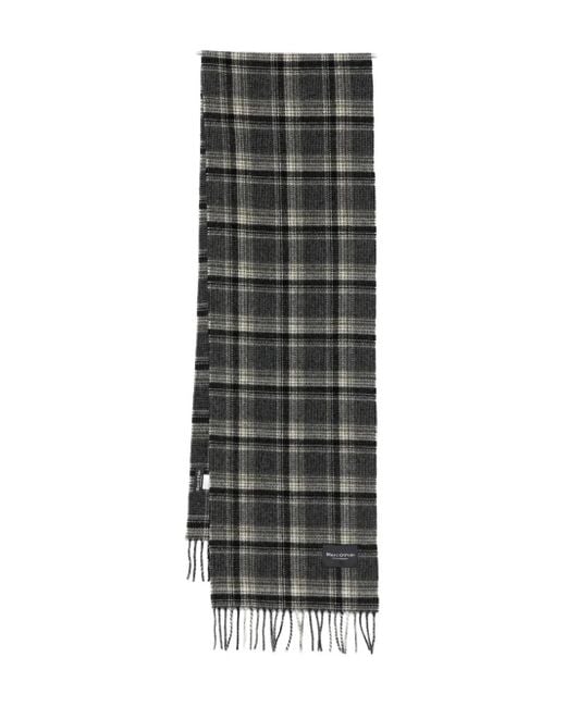 Marc O' Polo Black Checked Fringed Scarf for men