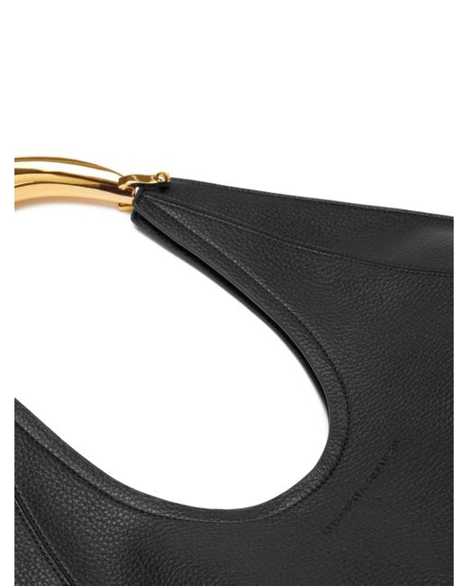 Elisabetta Franchi Black Leather Hobo Bag