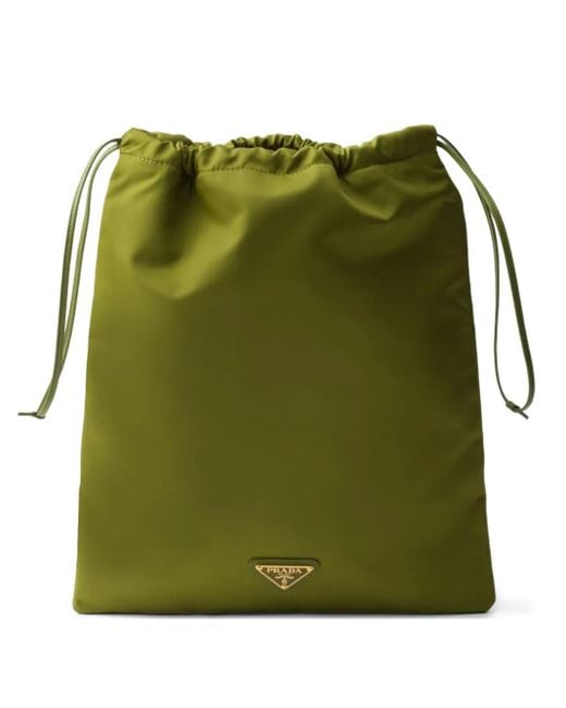 クラッチバッグ PRADA Clutches Women Leather Green/Mango Prada Drawstring Clutch Bag in Green | Lyst