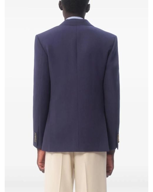 Valentino Garavani Blue Single-Breasted Jacket for men