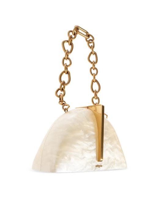 Cult Gaia Natural Laguna Chain-Link Clutch Bag