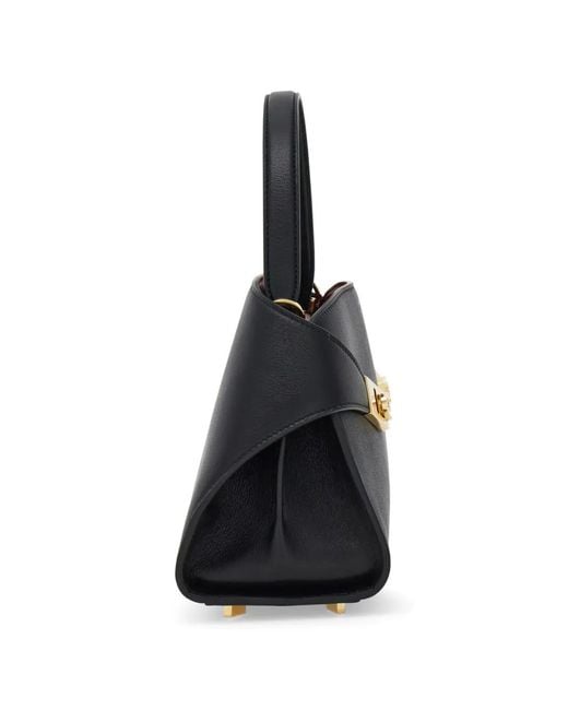 Ferragamo Black Hug Soft Bicolor Handbag (Xs)