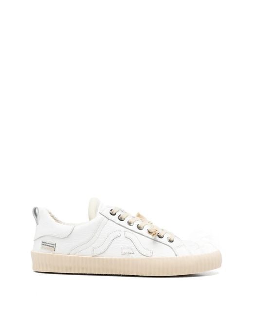 Springa White Wavy Logo-Appliqué Sneakers for men