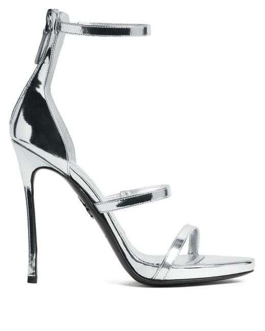 DSquared² White Straps Laminated Sandals
