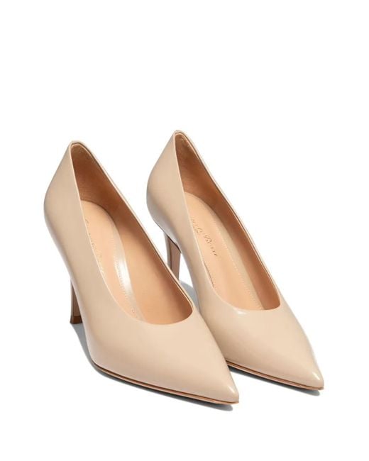 Gianvito Rossi Natural Elevated Pointed Pumps With Heel Size 85